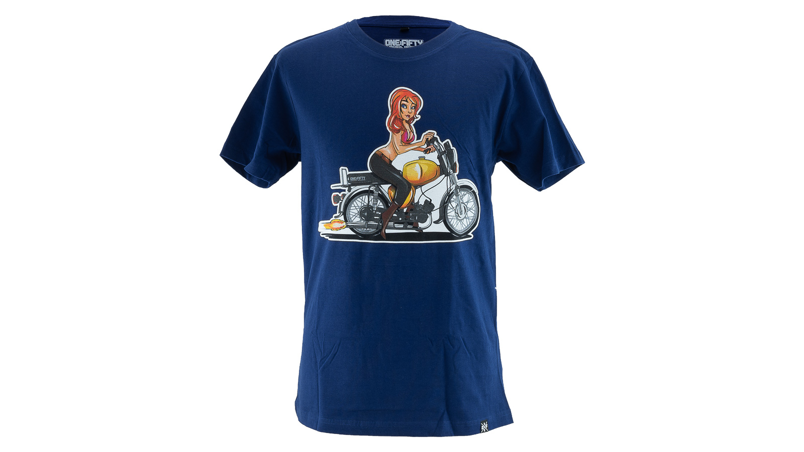 T-Shirt | Moped Girl | Light Navy M